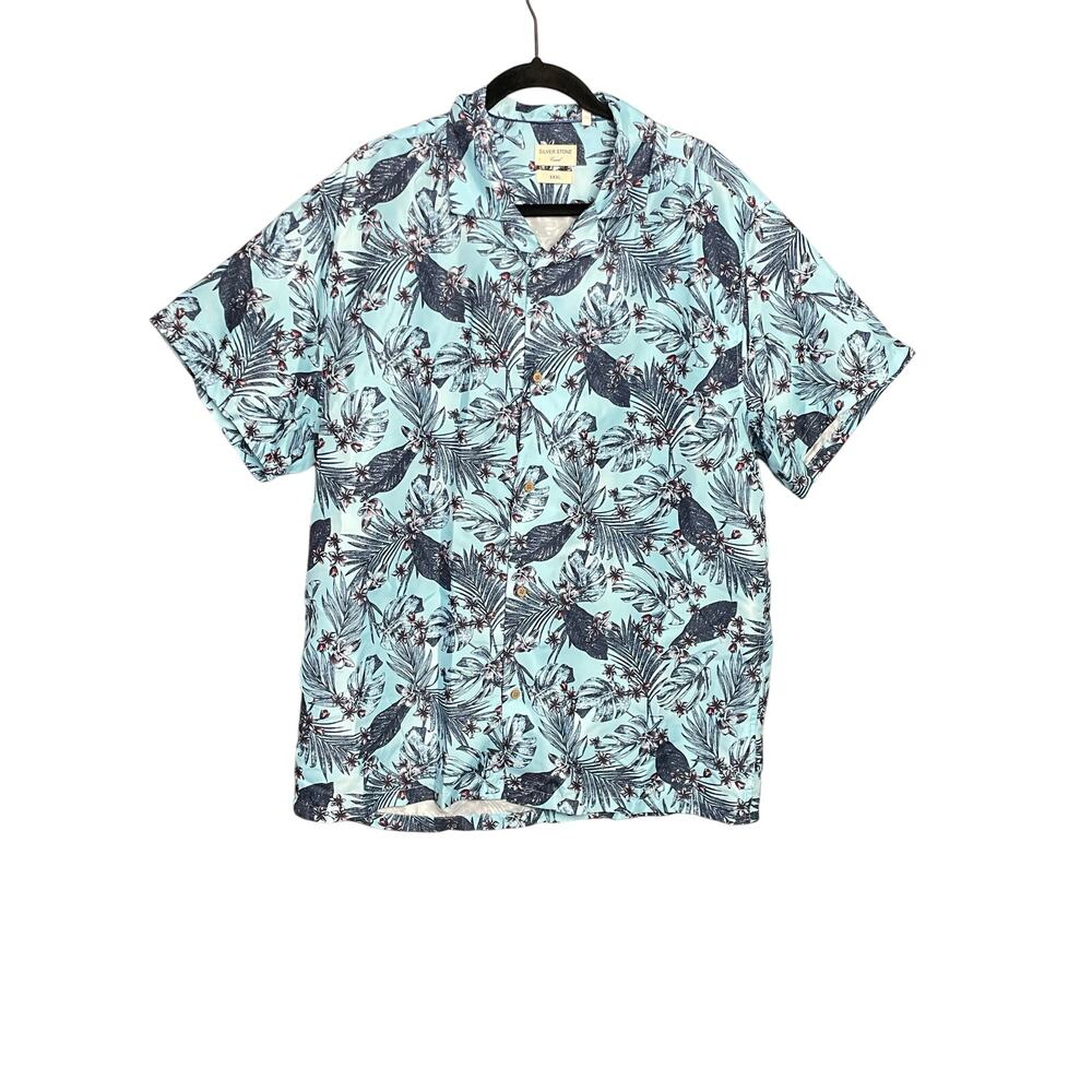 Silver Stone Hawaiian Floral Print Button Up‎ Shirt Men’s Size 3X Casual Resort